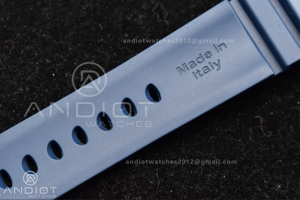 TechFriendly PAM1232 W Carbotech SBF 1:1 Best Edition Blue Dial on Blue Rubber Strap P 324