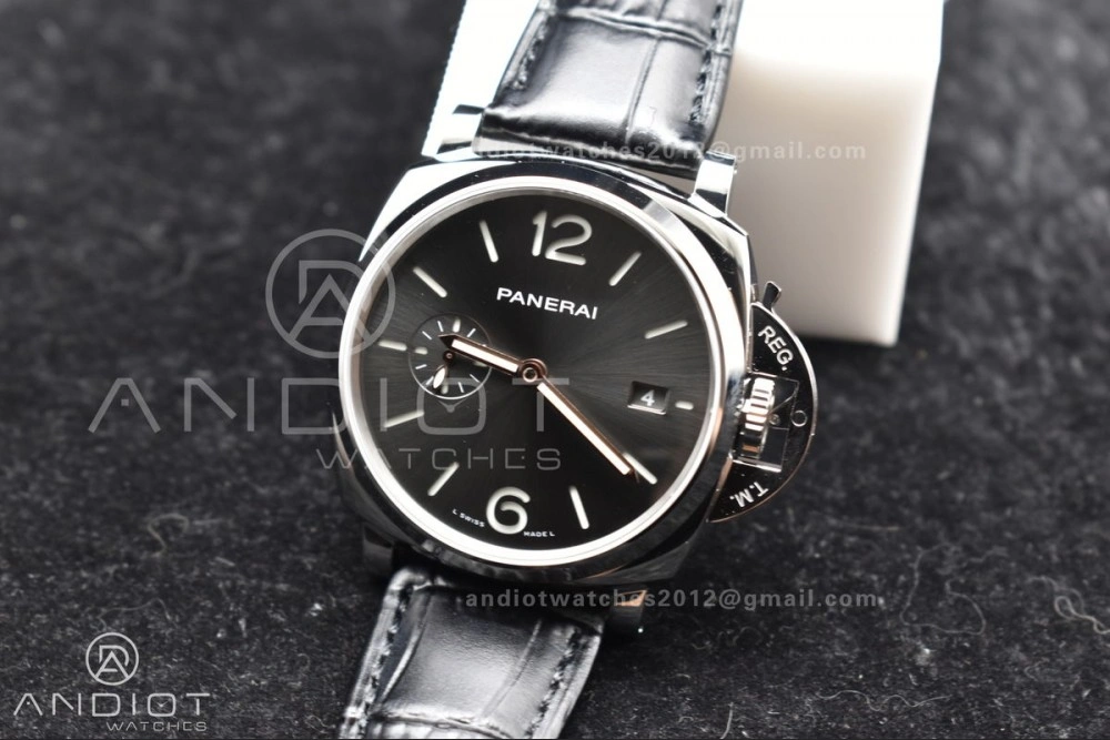 Cozy PAM1250 Luminor Due 42mm VSF Best Edition Gray Dial on Black Leather Strap P 338