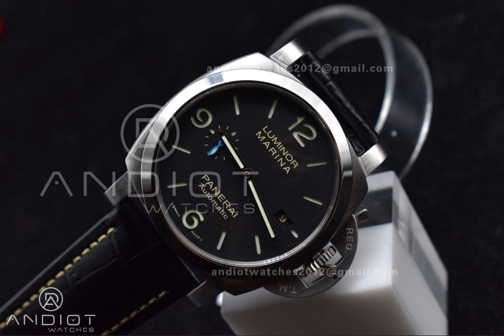 PAM1312 SBF 1:1 Best Edition Black Dial on Black Leather Strap P.9010 Clone RelaxedFit 350