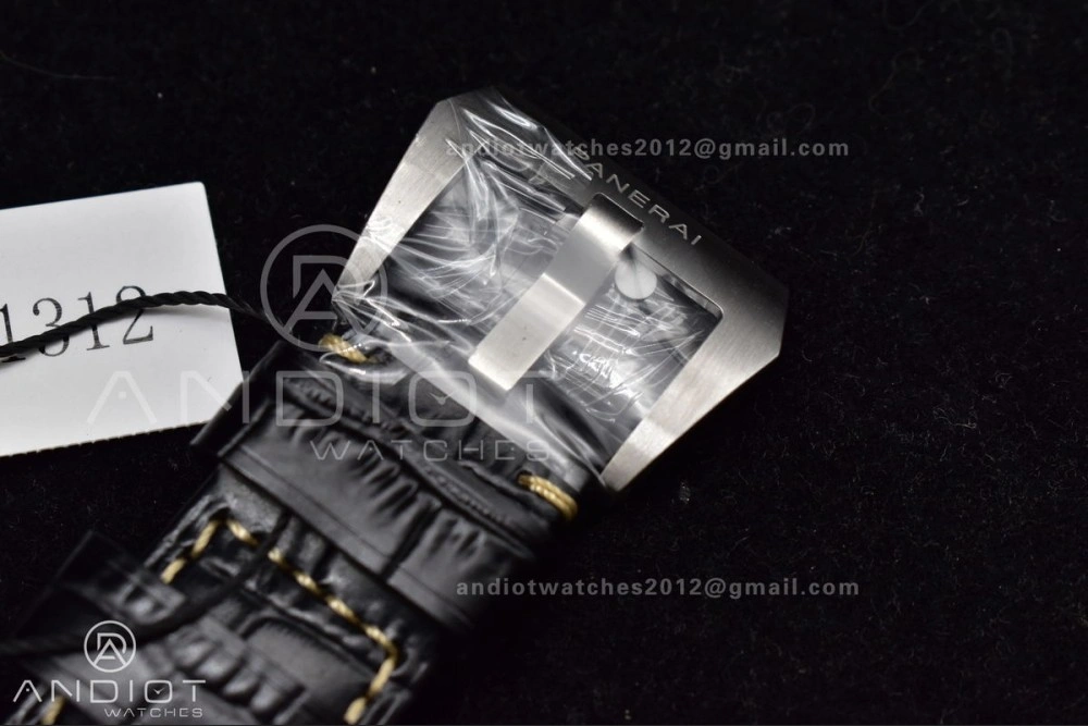 PAM1312 SBF 1:1 Best Edition Black Dial on Black Leather Strap P.9010 Clone RelaxedFit 350