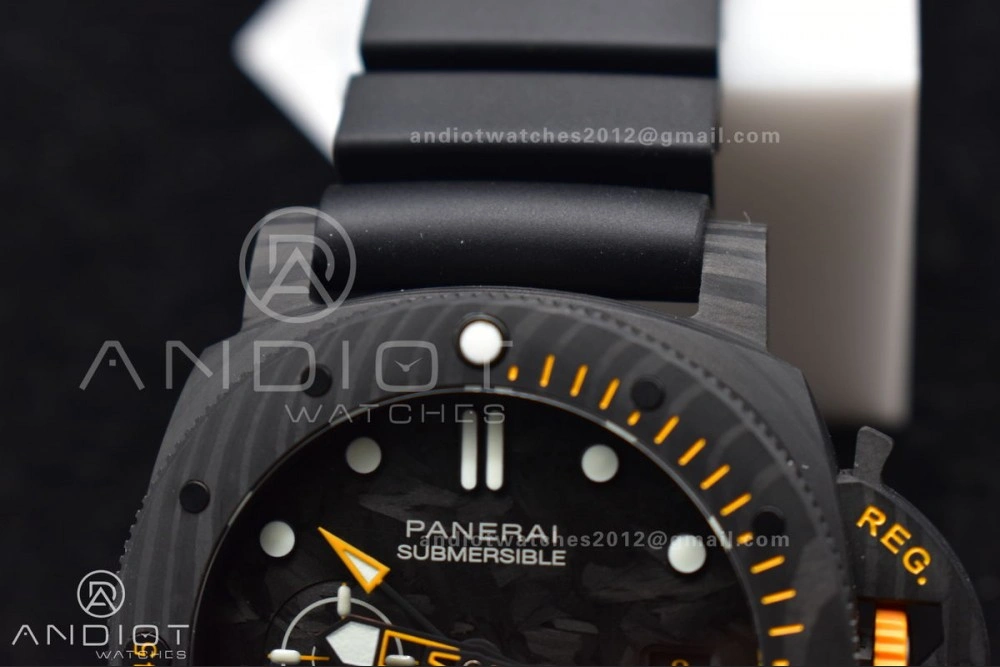 EyeCatching PAM1324 Carbotech VSF 1:1 Best Edition Black Dial On Black Rubber Strap P 985