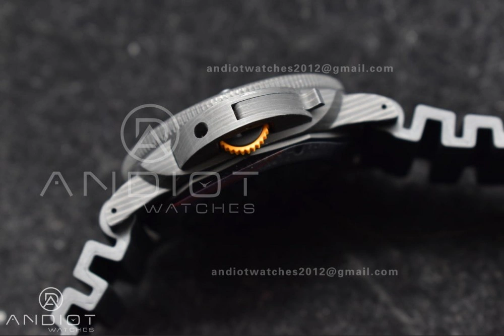EyeCatching PAM1324 Carbotech VSF 1:1 Best Edition Black Dial On Black Rubber Strap P 985