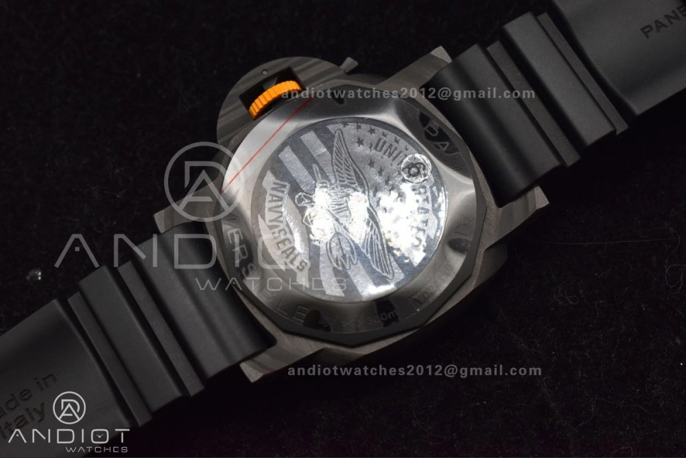 EyeCatching PAM1324 Carbotech VSF 1:1 Best Edition Black Dial On Black Rubber Strap P 985