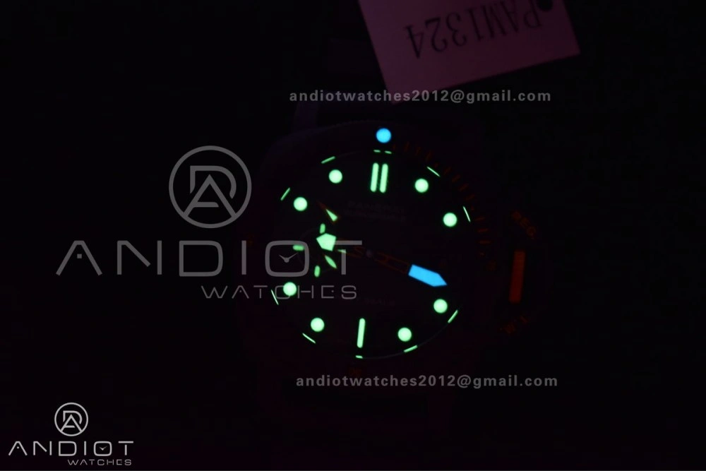 EyeCatching PAM1324 Carbotech VSF 1:1 Best Edition Black Dial On Black Rubber Strap P 985