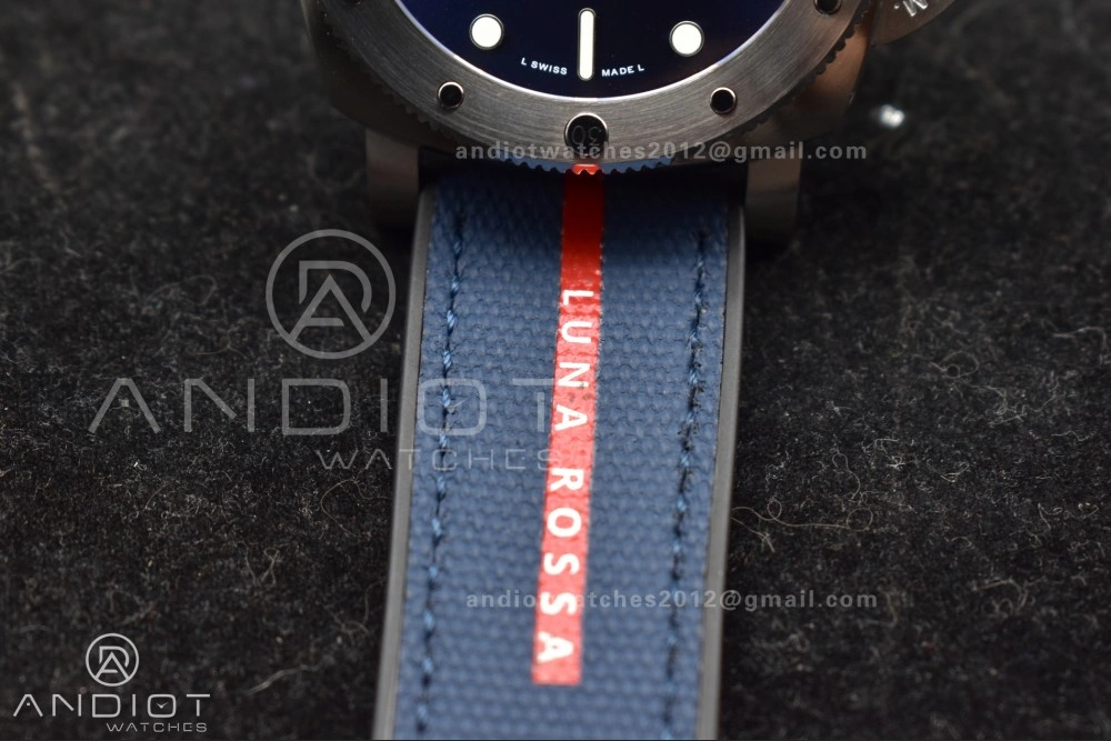 PAM1391 Luna Rossa Submersible VSF 1:1 Best Edition on Blue Fabric Strap P Bright 340
