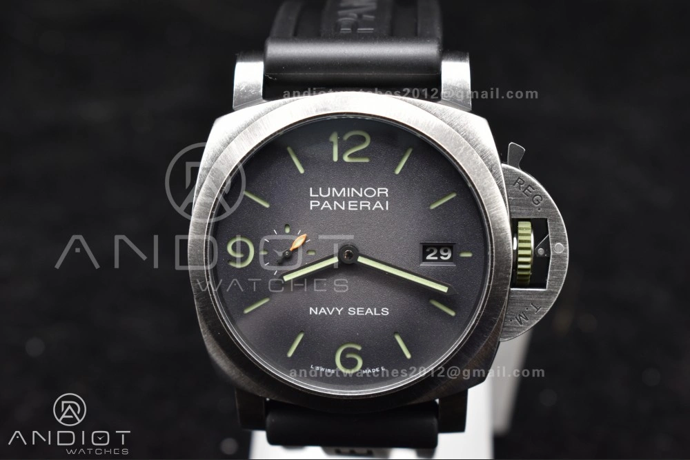 PAM1412 Navy SEALs VSF 1:1 Best Edition Iron Gray Dial on Rubber Strap P.9010 Clone Compact 326