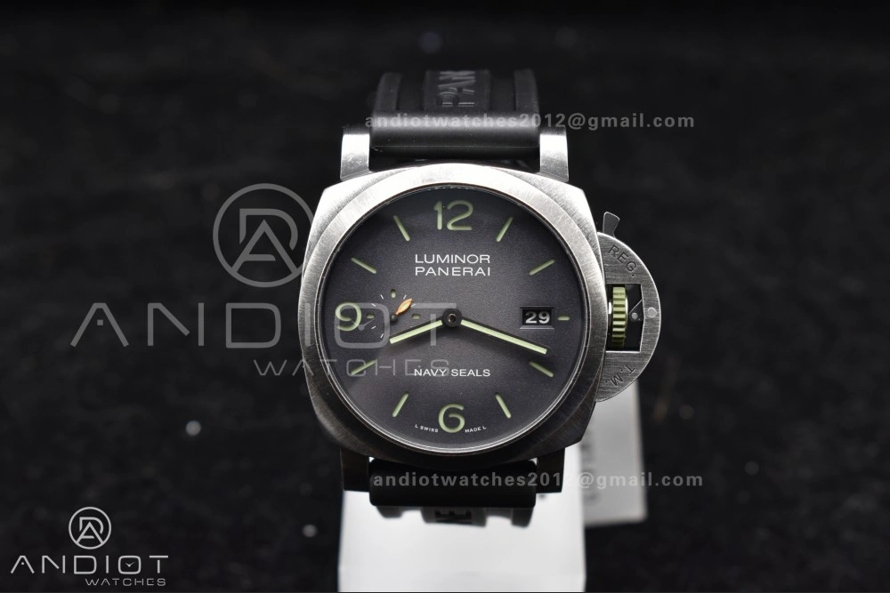 PAM1412 Navy SEALs VSF 1:1 Best Edition Iron Gray Dial on Rubber Strap P.9010 Clone Compact 326