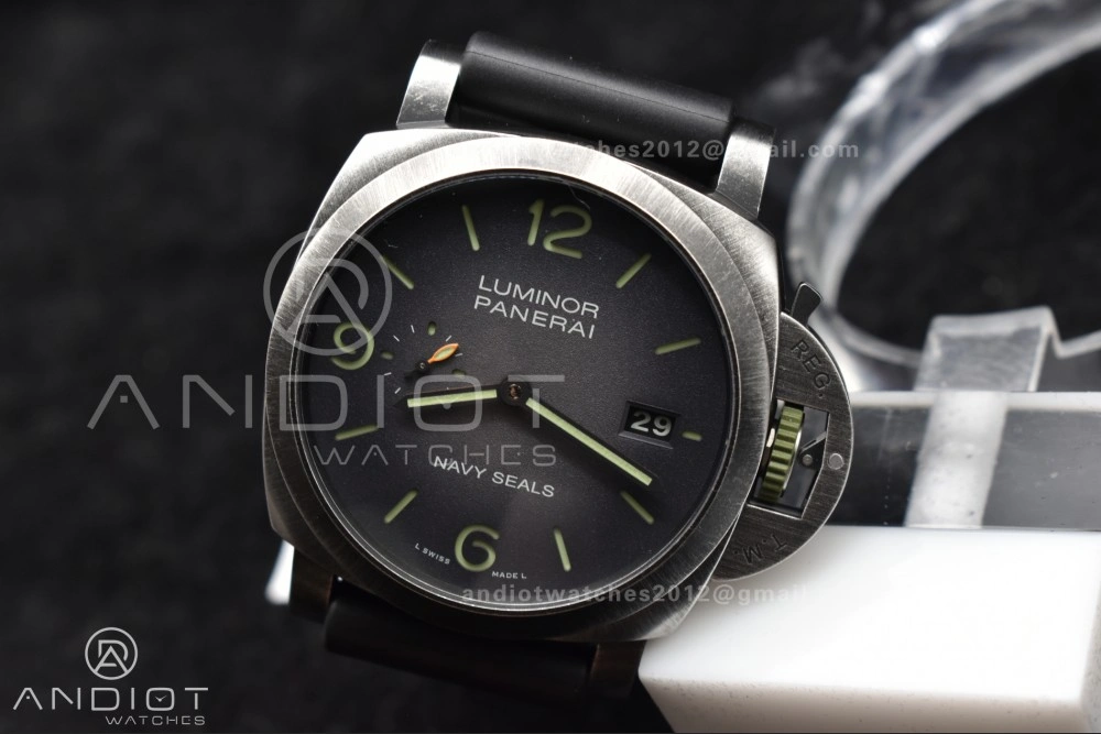 PAM1412 Navy SEALs VSF 1:1 Best Edition Iron Gray Dial on Rubber Strap P.9010 Clone Compact 326