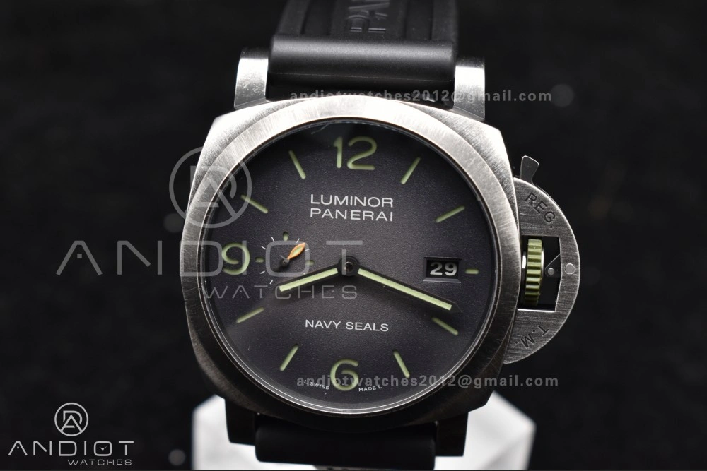 PAM1412 Navy SEALs VSF 1:1 Best Edition Iron Gray Dial on Rubber Strap P.9010 Clone Compact 326