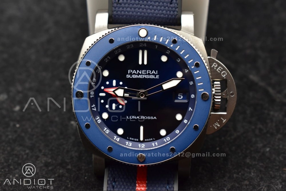 Modern PAM1507 Submersible GMT Luna Rossa 42mm VSF 1:1 Best Edition on Blue Nylon Strap P 329
