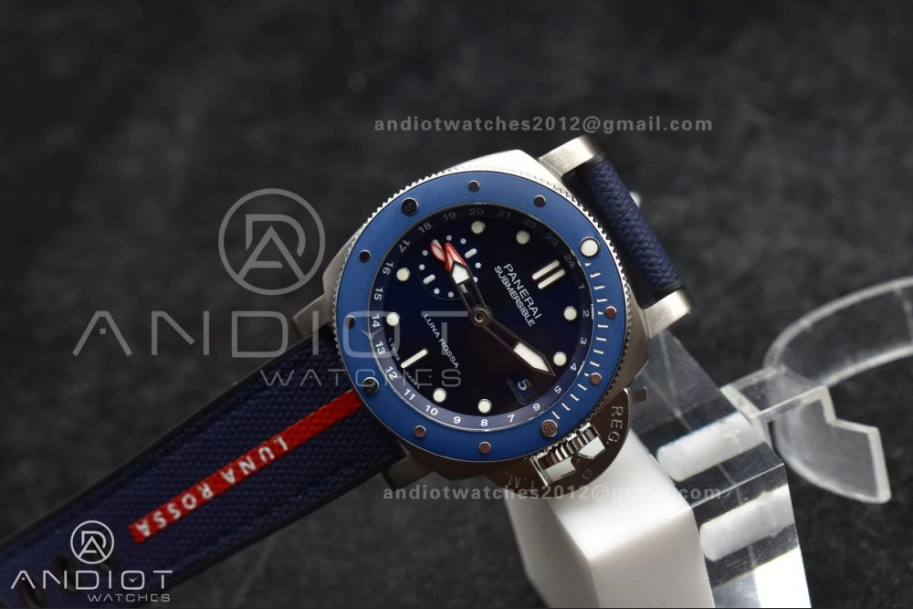 Modern PAM1507 Submersible GMT Luna Rossa 42mm VSF 1:1 Best Edition on Blue Nylon Strap P 329
