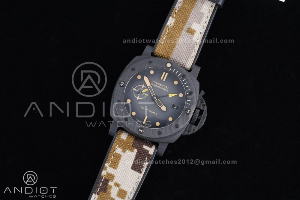 PAM1513 Submersible 44mm VSF 1:1 Best Edition Gray Ombre Dial on Camouflage Strap P Sophisticated 327