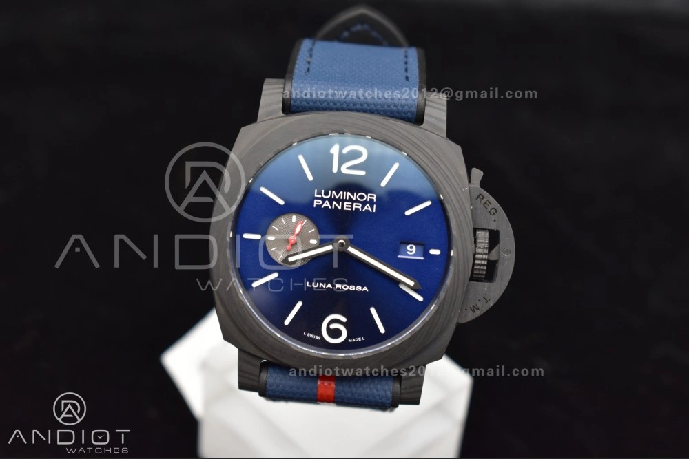 PAM1529 Luna Rossa Carbon-tech VSF 1:1 Best Edition on Blue Fabric Strap P.9010 Clone Fashionable 336
