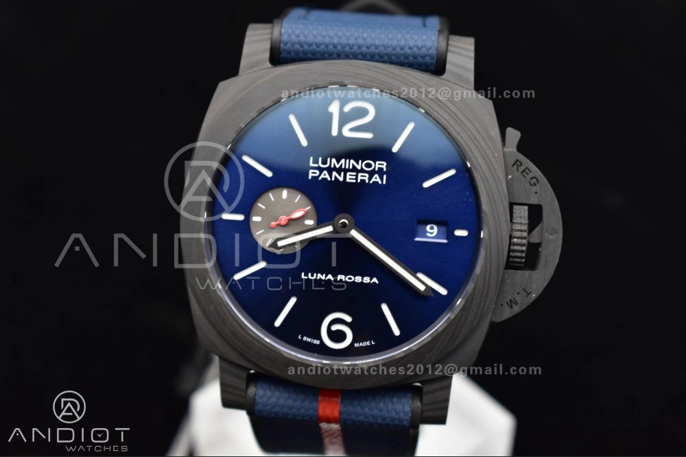PAM1529 Luna Rossa Carbon-tech VSF 1:1 Best Edition on Blue Fabric Strap P.9010 Clone Fashionable 336