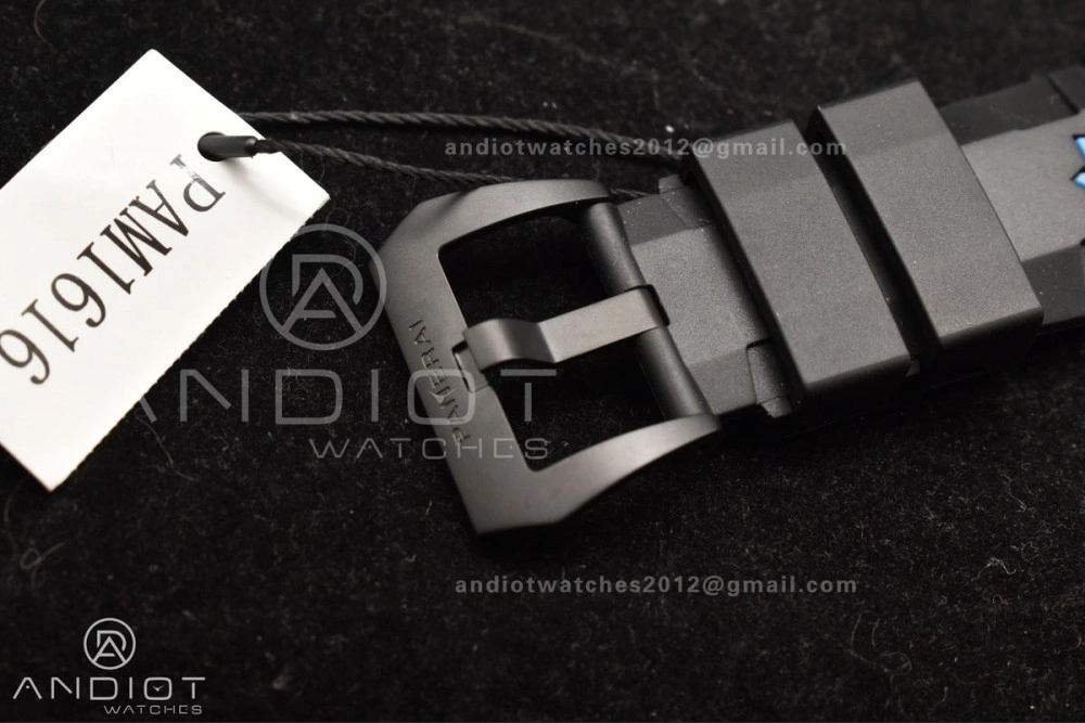 PAM1616 Carbotech 47mm VSF Best Edition Black Dial Blue Markers on Rubber Strap P.9010 Clone FastDry 345