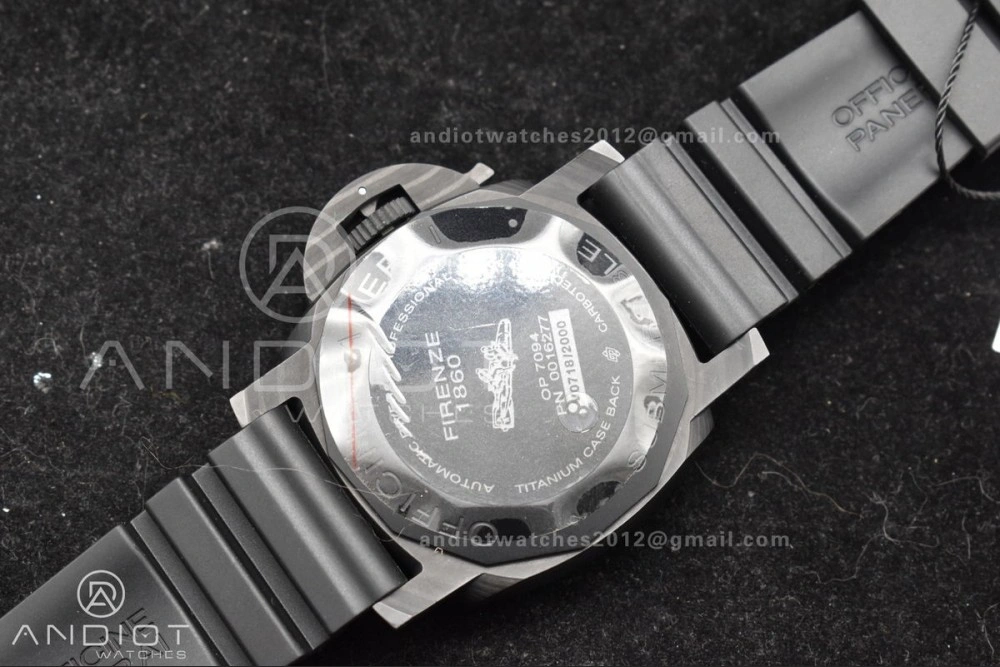 PAM1616 Carbotech 47mm VSF Best Edition Black Dial Blue Markers on Rubber Strap P.9010 Clone FastDry 345