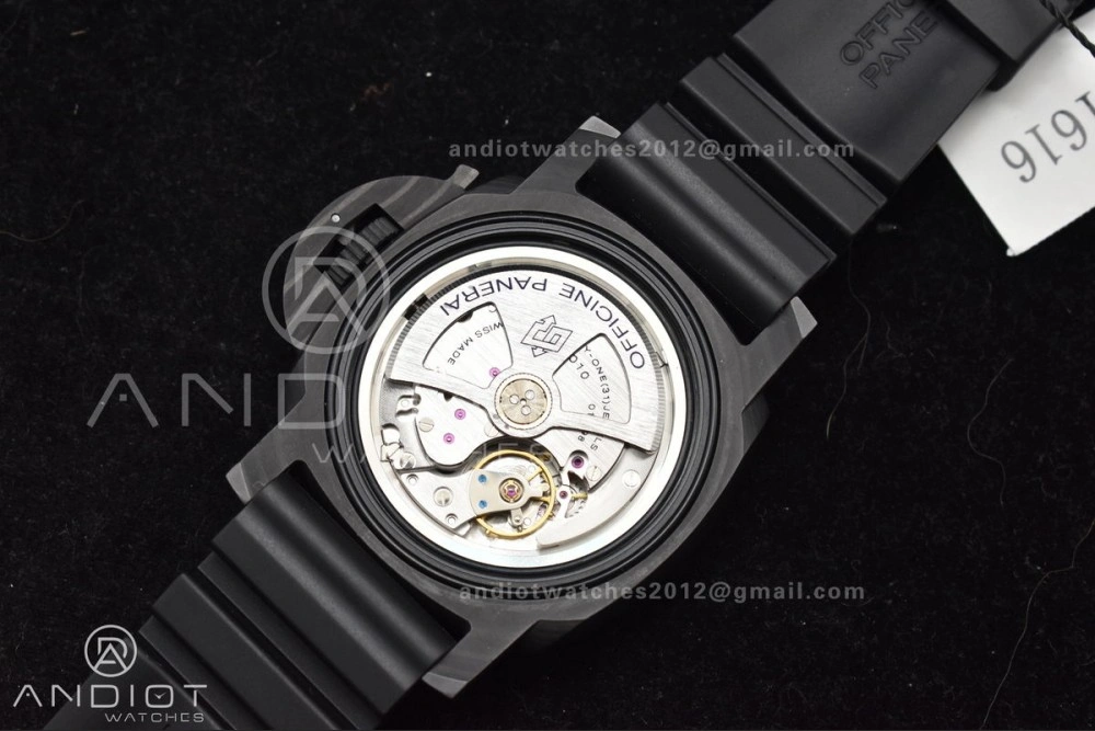 PAM1616 Carbotech 47mm VSF Best Edition Black Dial Blue Markers on Rubber Strap P.9010 Clone FastDry 345