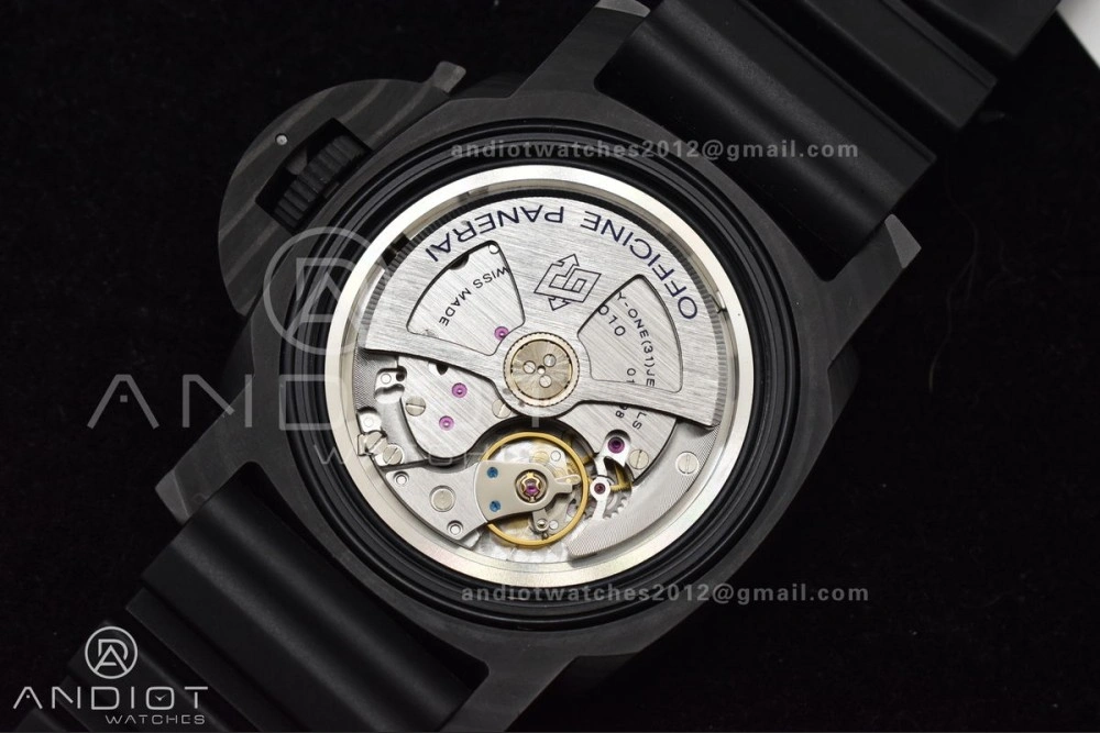 PAM1616 Carbotech 47mm VSF Best Edition Black Dial Blue Markers on Rubber Strap P.9010 Clone FastDry 345