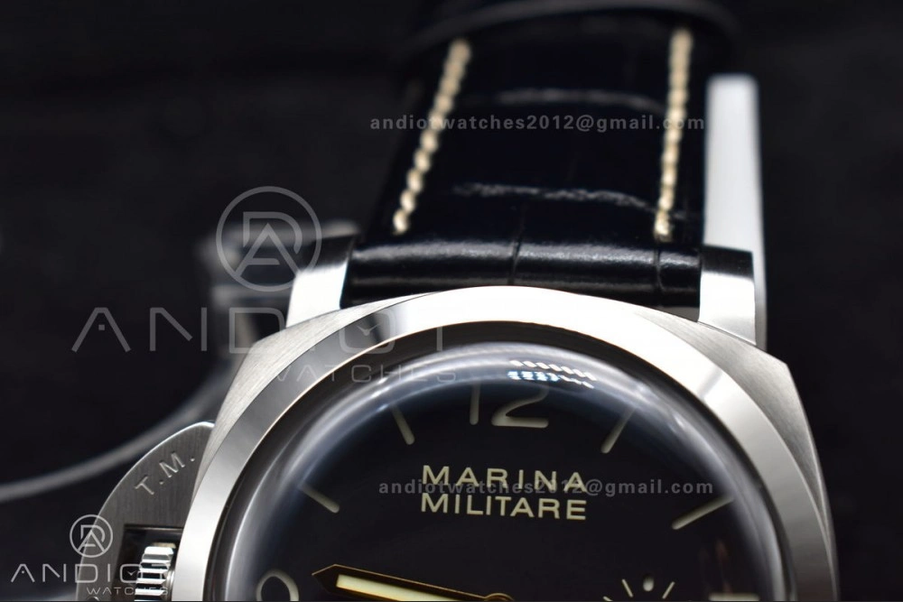 PAM217 H XF 1:1 Best Edition Superlumed Dial on Black Leather Strap A6497 with Y-Incabloc Sleek 993