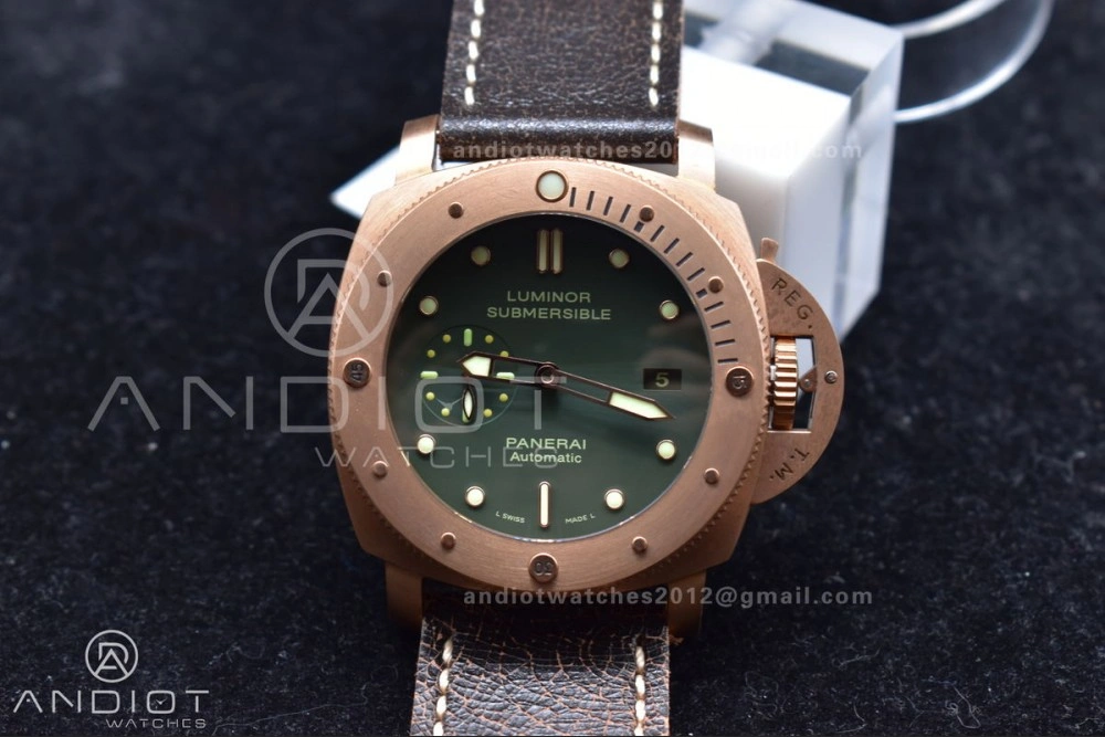 PAM382 N Bronzo VSF 1:1 Best Edition on Brown Distressed Calfskin Strap P.9000 Super Clone V Sleek 346