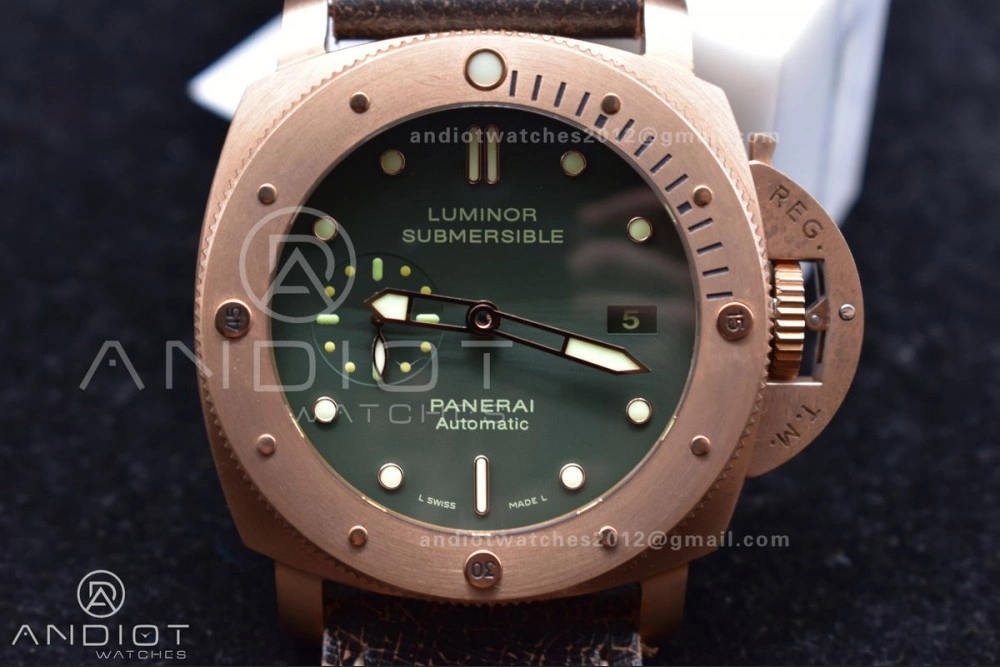 PAM382 N Bronzo VSF 1:1 Best Edition on Brown Distressed Calfskin Strap P.9000 Super Clone V Sleek 346