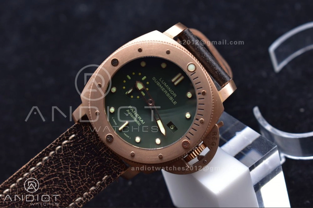 PAM382 N Bronzo VSF 1:1 Best Edition on Brown Distressed Calfskin Strap P.9000 Super Clone V Sleek 346