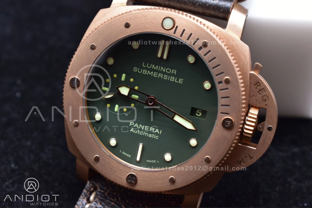 PAM382 N Bronzo VSF 1:1 Best Edition on Brown Distressed Calfskin Strap P.9000 Super Clone V Sleek 346