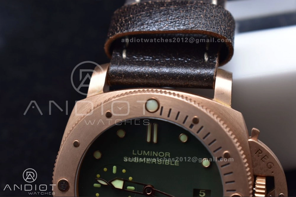 PAM382 N Bronzo VSF 1:1 Best Edition on Brown Distressed Calfskin Strap P.9000 Super Clone V Sleek 346