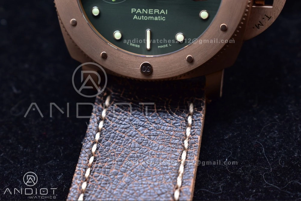 PAM382 N Bronzo VSF 1:1 Best Edition on Brown Distressed Calfskin Strap P.9000 Super Clone V Sleek 346