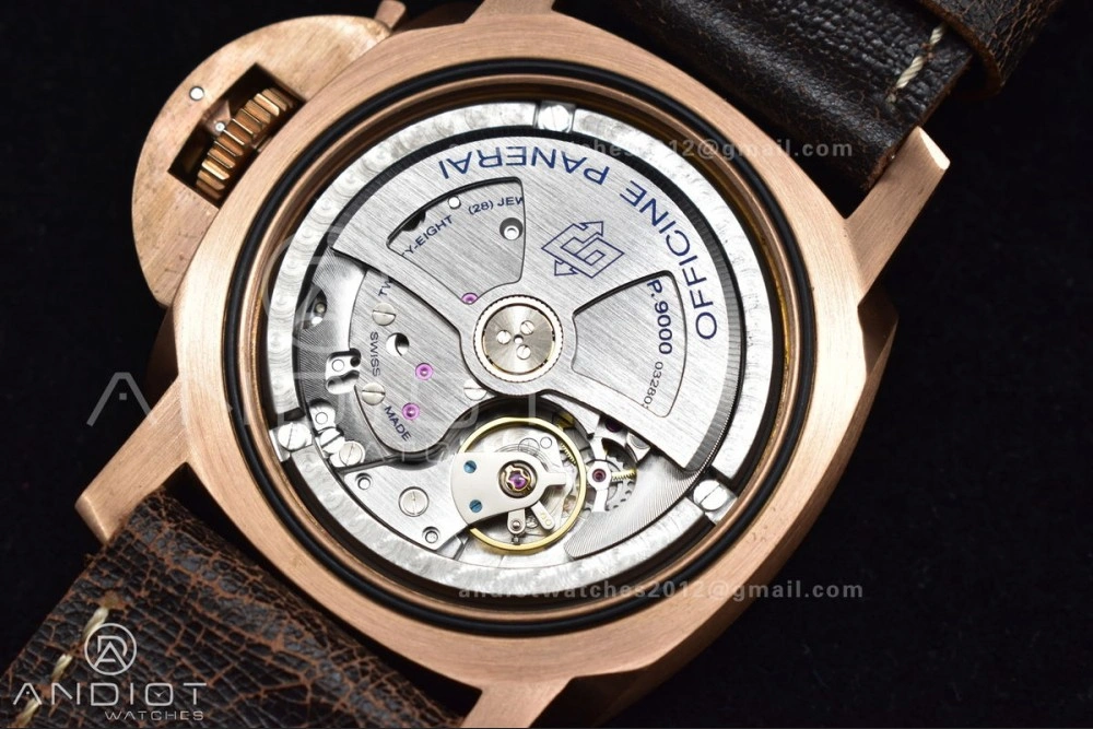 PAM382 N Bronzo VSF 1:1 Best Edition on Brown Distressed Calfskin Strap P.9000 Super Clone V Sleek 346