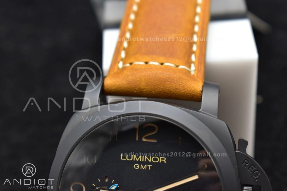Original PAM441 O Real Ceramic SBF 1:1 Best Edition on Brown Asso Strap P.9001 Super Clone 442