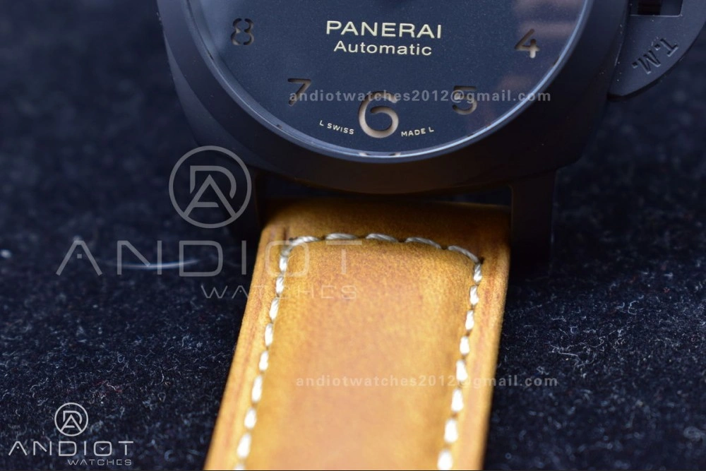 Original PAM441 O Real Ceramic SBF 1:1 Best Edition on Brown Asso Strap P.9001 Super Clone 442