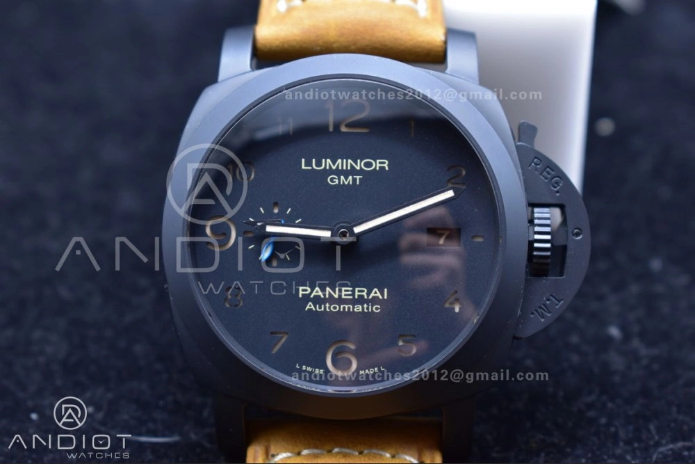 Original PAM441 O Real Ceramic SBF 1:1 Best Edition on Brown Asso Strap P.9001 Super Clone 442