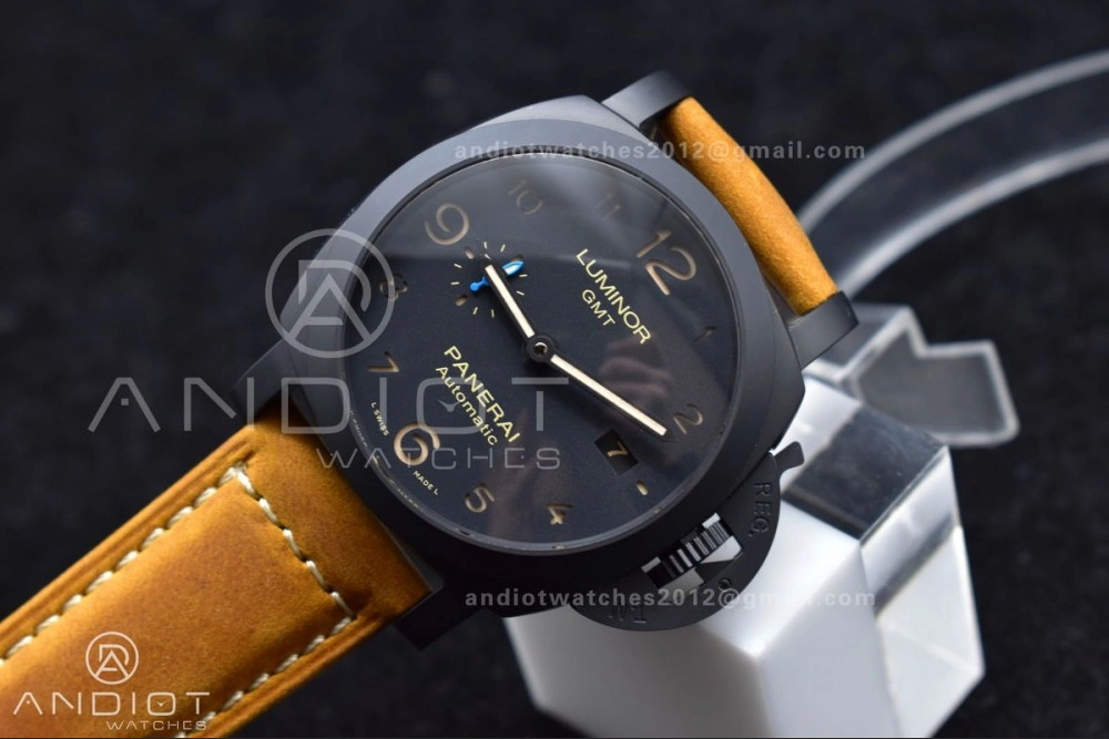Original PAM441 O Real Ceramic SBF 1:1 Best Edition on Brown Asso Strap P.9001 Super Clone 442