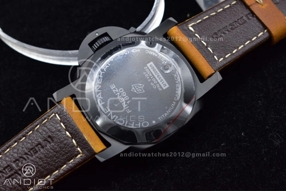 Original PAM441 O Real Ceramic SBF 1:1 Best Edition on Brown Asso Strap P.9001 Super Clone 442