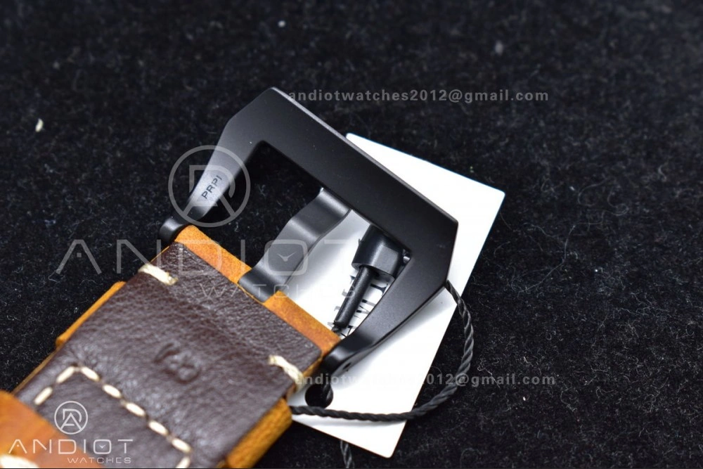Original PAM441 O Real Ceramic SBF 1:1 Best Edition on Brown Asso Strap P.9001 Super Clone 442