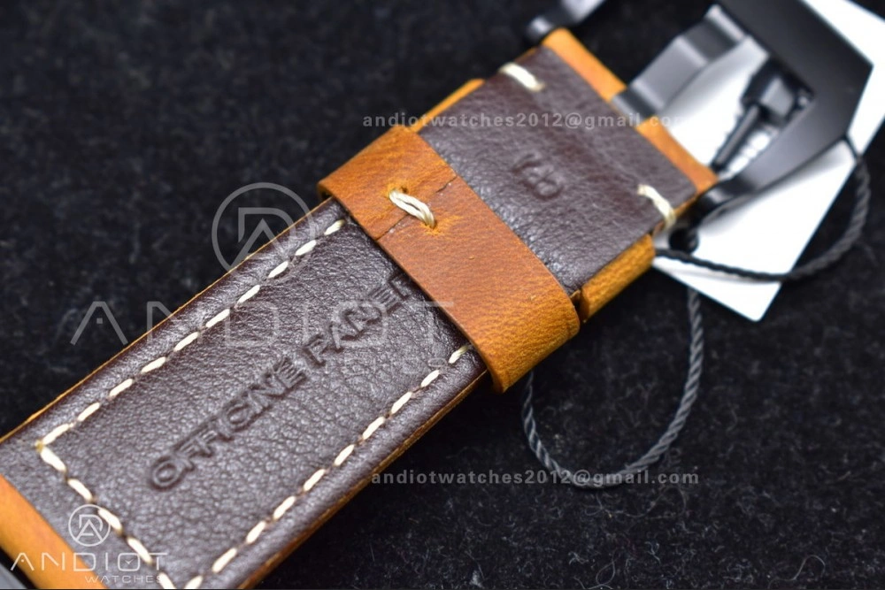 Original PAM441 O Real Ceramic SBF 1:1 Best Edition on Brown Asso Strap P.9001 Super Clone 442