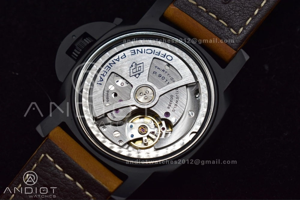 Original PAM441 O Real Ceramic SBF 1:1 Best Edition on Brown Asso Strap P.9001 Super Clone 442