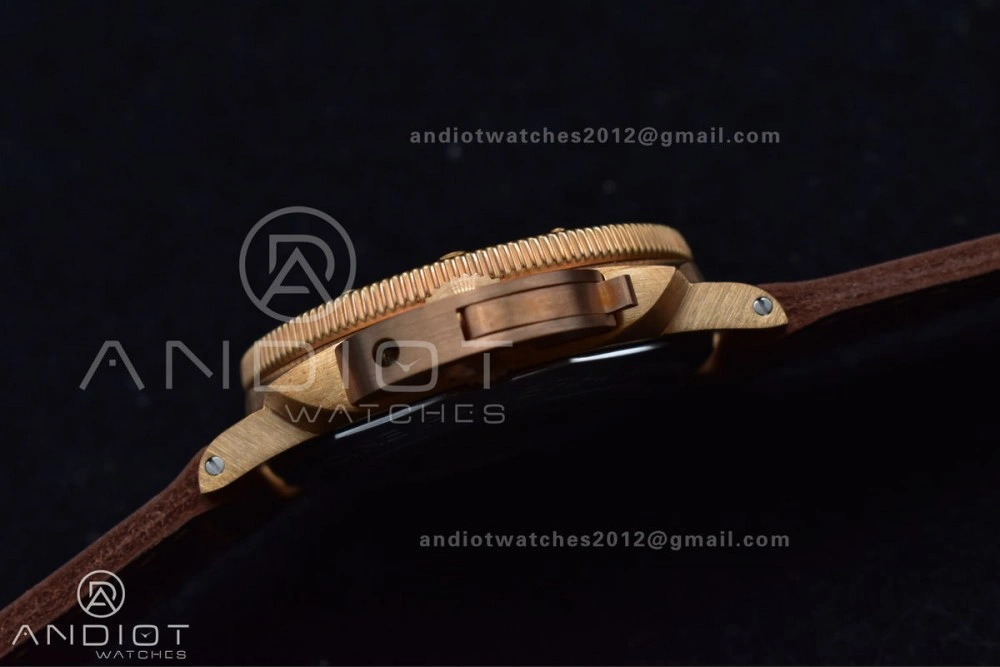 PAM968 V Bronzo VSF 1:1 Best Edition Brown Ceramic Bezel and Dial on Brown Calfskin Strap P.9010 Clone Functional 995
