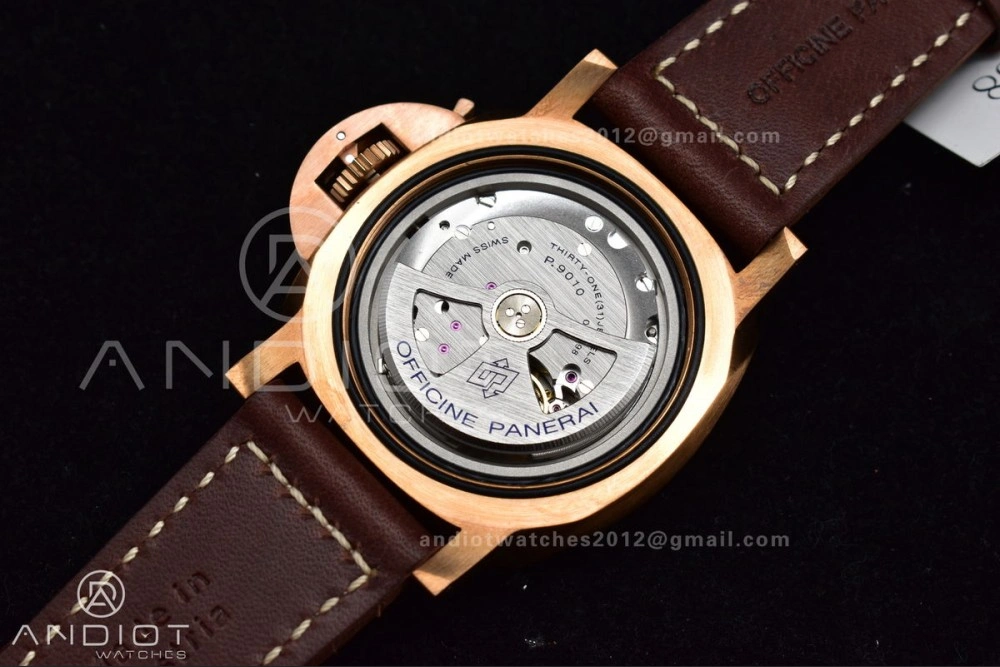 PAM968 V Bronzo VSF 1:1 Best Edition Brown Ceramic Bezel and Dial on Brown Calfskin Strap P.9010 Clone Functional 995