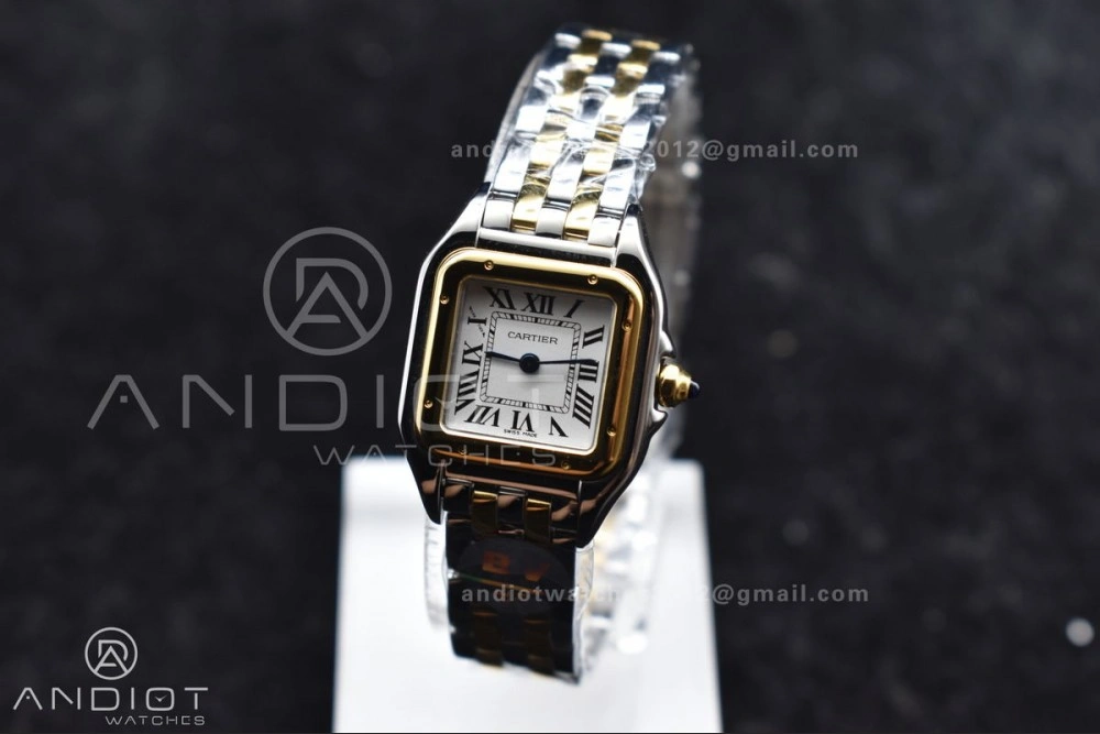 ZeroBulk Panthère 22mm BVF 1:1 Best Edition SS YG White Dial on SS YG Bracelet Ronda Quartz 213