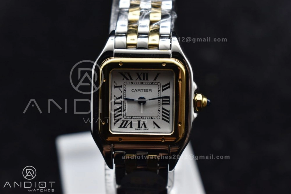 ZeroBulk Panthère 22mm BVF 1:1 Best Edition SS YG White Dial on SS YG Bracelet Ronda Quartz 213