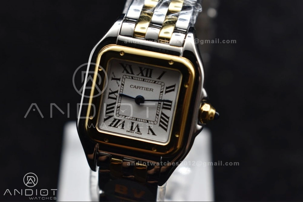 ZeroBulk Panthère 22mm BVF 1:1 Best Edition SS YG White Dial on SS YG Bracelet Ronda Quartz 213