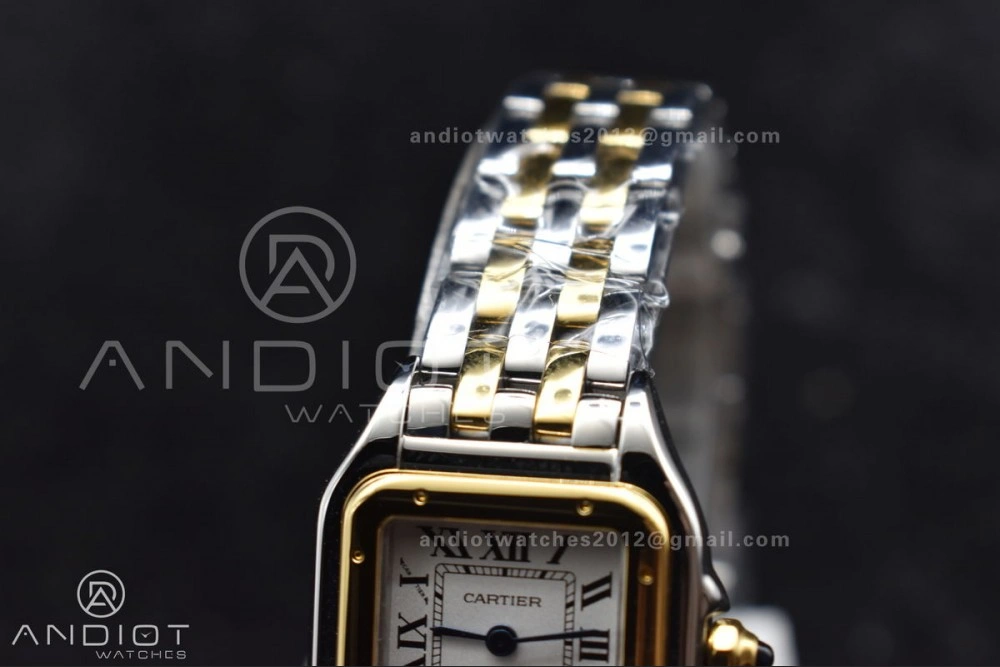 ZeroBulk Panthère 22mm BVF 1:1 Best Edition SS YG White Dial on SS YG Bracelet Ronda Quartz 213