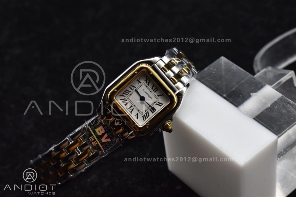 ZeroBulk Panthère 22mm BVF 1:1 Best Edition SS YG White Dial on SS YG Bracelet Ronda Quartz 213