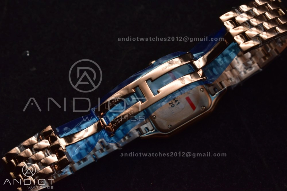 Comfortable Panthère 27mm BVF 1:1 Best Edition RG White Dial Diamonds Bezel on RG Bracelet Ronda Quartz 209