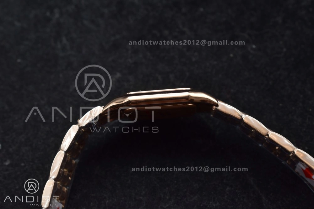 Comfortable Panthère 27mm BVF 1:1 Best Edition RG White Dial Diamonds Bezel on RG Bracelet Ronda Quartz 209
