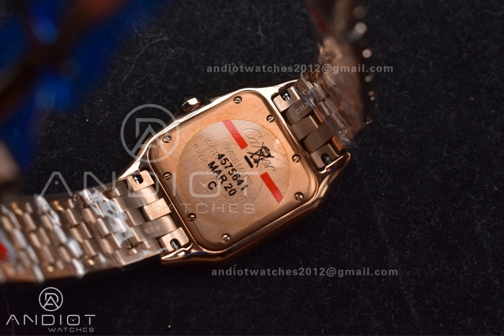 Comfortable Panthère 27mm BVF 1:1 Best Edition RG White Dial Diamonds Bezel on RG Bracelet Ronda Quartz 209
