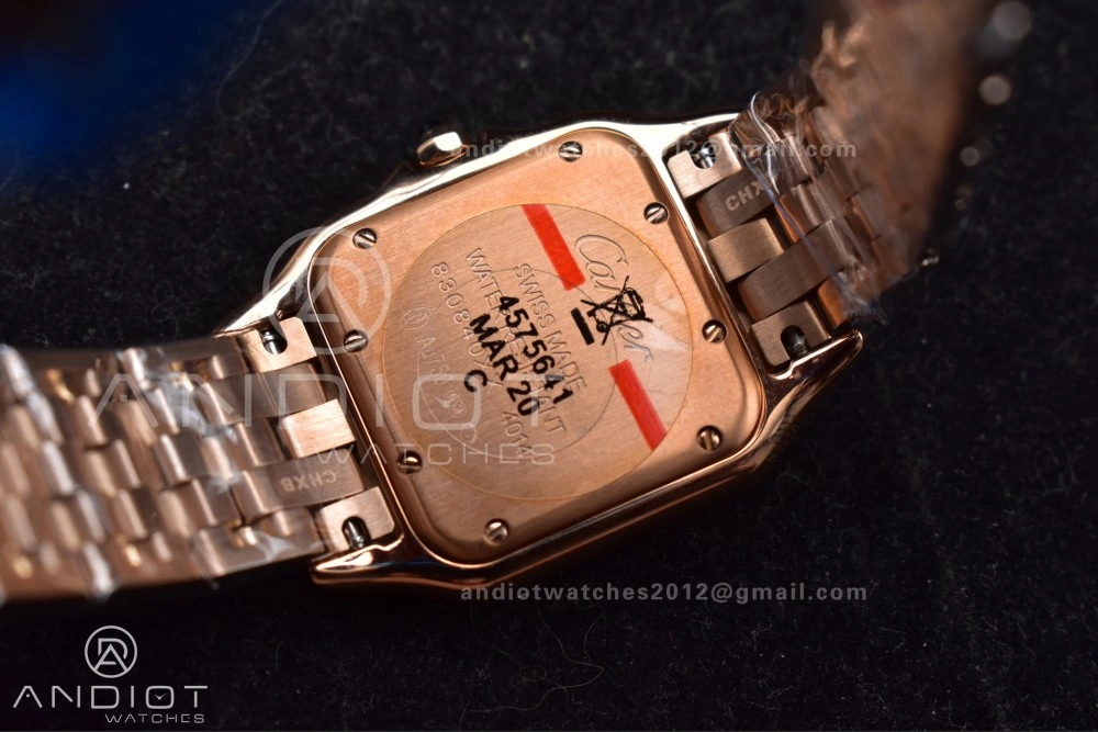 Comfortable Panthère 27mm BVF 1:1 Best Edition RG White Dial Diamonds Bezel on RG Bracelet Ronda Quartz 209
