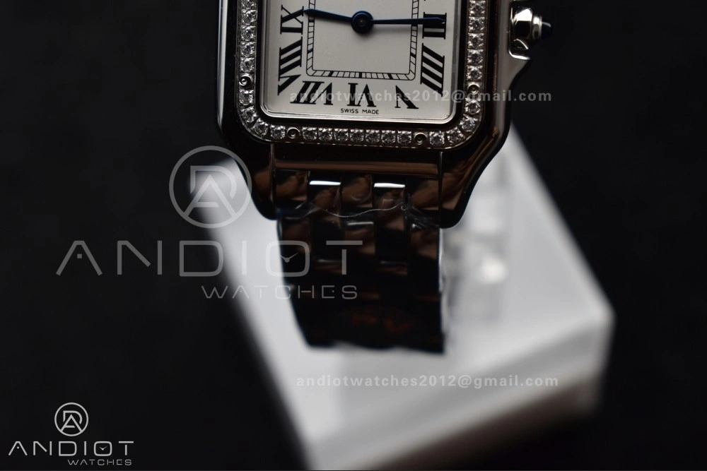 Durable Panthère 27mm BVF 1:1 Best Edition SS White Dial Diamonds Bezel on SS Bracelet Ronda Quartz 228